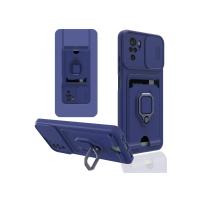 Newface Xiaomi Redmi Note 10 Kılıf Zuma Kartvizitli Yüzüklü Silikon - Lacivert