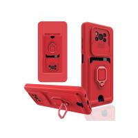 Newface Xiaomi Pocophone X3 Kılıf Zuma Kartvizitli Yüzüklü Silikon - Kırmızı