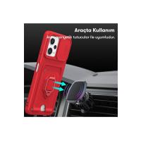 Newface Xiaomi Redmi 12 Kılıf Zuma Kartvizitli Yüzüklü Silikon - Kırmızı