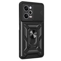 Newface Xiaomi Redmi Note 12 Pro 5G Kılıf Pars Lens Yüzüklü Silikon - Siyah