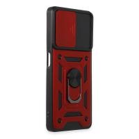 Newface Xiaomi Redmi Note 12 Pro 5G Kılıf Pars Lens Yüzüklü Silikon - Kırmızı