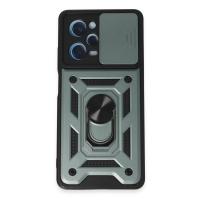 Newface Xiaomi Redmi Note 12 Pro 5G Kılıf Pars Lens Yüzüklü Silikon - Yeşil