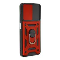 Newface Xiaomi Poco M5 Kılıf Pars Lens Yüzüklü Silikon - Kırmızı