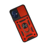 Newface Xiaomi Poco M5 Kılıf Pars Lens Yüzüklü Silikon - Kırmızı