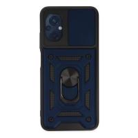 Newface Xiaomi Poco M5 Kılıf Pars Lens Yüzüklü Silikon - Lacivert