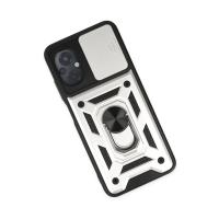 Newface Xiaomi Poco M5 Kılıf Pars Lens Yüzüklü Silikon - Gümüş