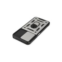 Newface Xiaomi Poco M5 Kılıf Pars Lens Yüzüklü Silikon - Gümüş