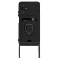 Newface Xiaomi Poco M5 Kılıf Zuma Kartvizitli Yüzüklü Silikon - Siyah