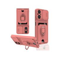 Newface Xiaomi Poco M5 Kılıf Zuma Kartvizitli Yüzüklü Silikon - Pembe