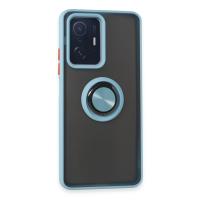 Newface Xiaomi Mi 11T Pro Kılıf Montreal Yüzüklü Silikon Kapak - Buz Mavi