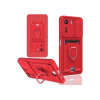 Newface Xiaomi Redmi 13C Kılıf Zuma Kartvizitli Yüzüklü Silikon - Kırmızı