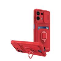 Newface Xiaomi Redmi Note 13 4G Kılıf Zuma Kartvizitli Yüzüklü Silikon - Kırmızı