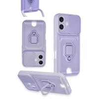 Newface Xiaomi Mİ 11 Lite Kılıf Zuma Kartvizitli Yüzüklü Silikon - Lila