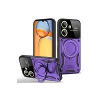 Newface Xiaomi Redmi 13C Kılıf Joy Lens Standlı Kapak - Mor