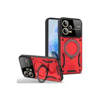 Newface Xiaomi Redmi Note 12 Pro 5G Kılıf Joy Lens Standlı Kapak - Kırmızı