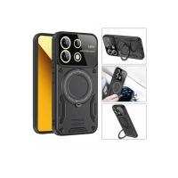 Newface Xiaomi Redmi Note 13 4G Kılıf Joy Lens Standlı Kapak - Kırmızı