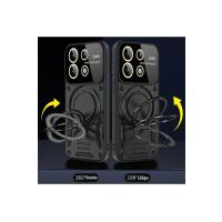 Newface Xiaomi Redmi Note 13 Pro 4G Kılıf Joy Lens Standlı Kapak - Koyu Yeşil