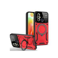 Newface Xiaomi Redmi 12C Kılıf Joy Lens Standlı Kapak - Kırmızı