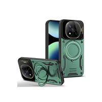 Newface Xiaomi Redmi Note 14 Pro Plus Kılıf Joy Lens Standlı Kapak - Koyu Yeşil