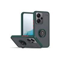 Newface Xiaomi Redmi Note 13 Pro Plus Kılıf Montreal Yüzüklü Silikon Kapak - Yeşil