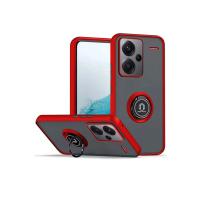 Newface Xiaomi Redmi Note 13 Pro Plus Kılıf Montreal Yüzüklü Silikon Kapak - Kırmızı