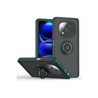 Newface Xiaomi Redmi Note 14 Pro Plus Kılıf Montreal Yüzüklü Silikon Kapak - Yeşil