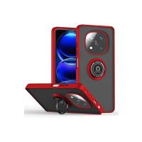 Newface Xiaomi Redmi Note 14 Pro Plus Kılıf Montreal Yüzüklü Silikon Kapak - Kırmızı