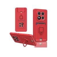 Newface Xiaomi Redmi Note 14 Pro 4G Kılıf Zuma Kartvizitli Yüzüklü Silikon - Kırmızı