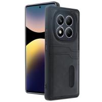 Newface Xiaomi Redmi Note 14 Pro 5G Kılıf Sara Kartvizitli Deri Kılıf - Siyah