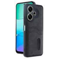 Newface Xiaomi Redmi 13 4G Kılıf Sara Kartvizitli Deri Kılıf - Siyah