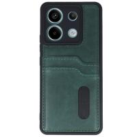 Newface Xiaomi Redmi Note 13 Pro 5G Kılıf Sara Kartvizitli Deri Kılıf - Koyu Yeşil