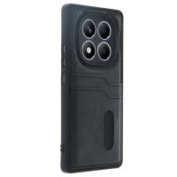 Newface Xiaomi Redmi Note 14 Pro 4G Kılıf Sara Kartvizitli Deri Kılıf - Siyah