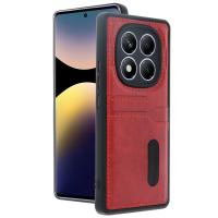 Newface Xiaomi Redmi Note 14 Pro 4G Kılıf Sara Kartvizitli Deri Kılıf - Kırmızı