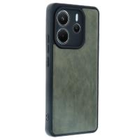 Newface Xiaomi Redmi Note 14 4G Kılıf Aras Deri Kapak - Koyu Yeşil