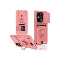 Newface Xiaomi Redmi Note 13 Pro 4G Kılıf Zuma Kartvizitli Yüzüklü Silikon - Pembe