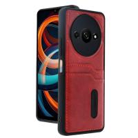 Newface Xiaomi Redmi A3 4G Kılıf Sara Kartvizitli Deri Kılıf - Kırmızı