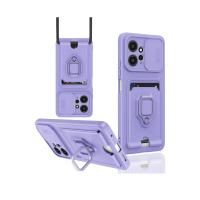 Newface Xiaomi Redmi Note 12 4G Kılıf Zuma Kartvizitli Yüzüklü Silikon - Lila