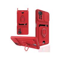 Newface Xiaomi Redmi Note 12 Pro 4G Kılıf Zuma Kartvizitli Yüzüklü Silikon - Kırmızı