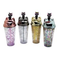 RENKLİ KAPAKLI ÇİFT CİDARLI - KULAKLI - SİMLİ - PİPETLİ PLASTİK BARDAK