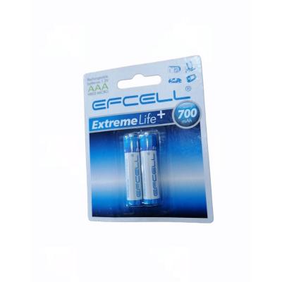 ŞARJLI - İNCE PİL 2 PARÇA  KART 700mAh 1.2V AAA HR03-MICRO