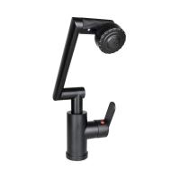 SİYAH - 1080 DERECE DÖNEBİLEN ÇOK FONKSİYONLU MUSLUK BATARYA KTX-3307