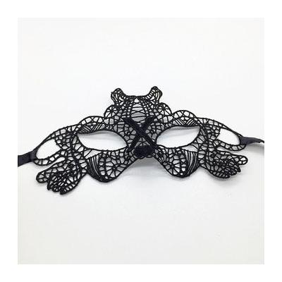 Siyah Renk Dantel İşlemeli Parti Maskesi Model 2
