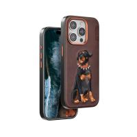 Venco iPhone 14 Pro Max Perma Desenli Kapak - Koyu Kahve