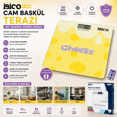 0221A DİJİTAL - PİLLİ DESENLİ RENKLİ CAM BANYO BASKÜL TERAZİ TARTI LCD EKRAN 180KG/50GR 26X26CM İ11-030