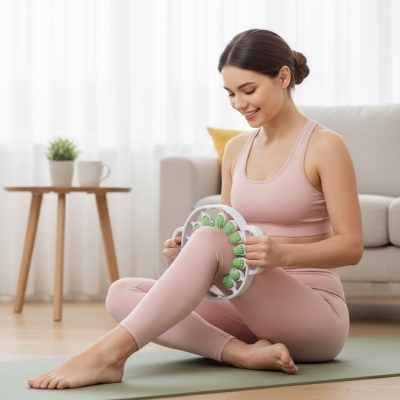 12 Tekerlekli Ayarlanabilir Bacak,Bel ve Kol Masaj Aleti – 360° Tam Daire Derin Doku Kas ve Lenfatik Masaj Silindiri