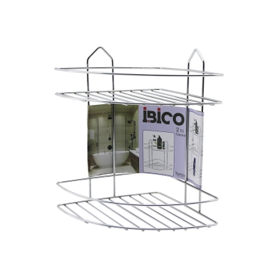 2 KATLI - ÜÇGEN   KROM   METAL  BANYO KÖŞELİK - DUŞKABİN RAF