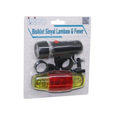 2İN1 BİSİKLET FENERİ SİNYALLİ LAMBA PİLLİ