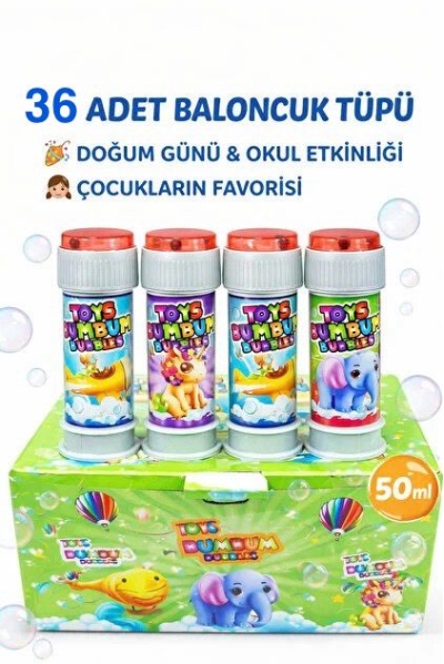 36 ADET BUMBUM BALONCUK KÖPÜK TÜPÜ