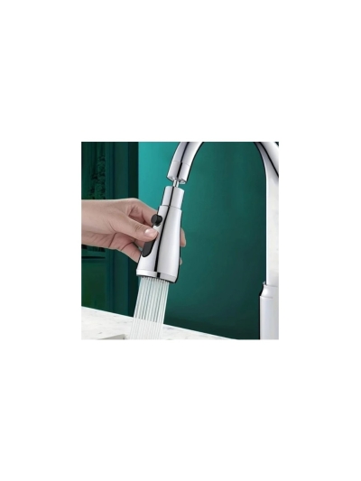 360 DERECE DÖNEBİLEN- 3 MOD  KROM YAĞMUR PÜSKÜRTME BORULU KUBAR MUSLUK UCU