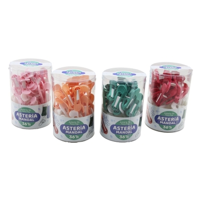36PCS YAYSIZ PLASTİK RENKLİ MANDAL KUTULU